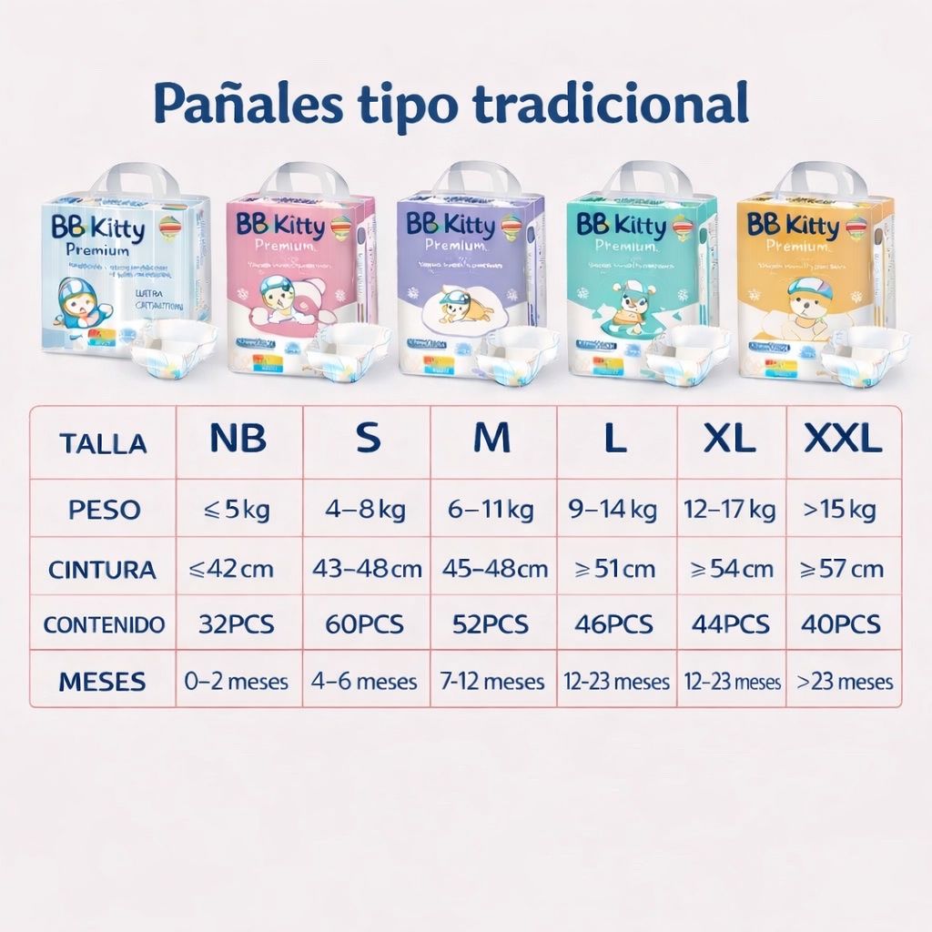 BB KITTY PAÑALES PREMIUM  RECIEN NACIDO